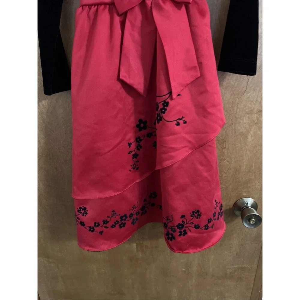Rare Editions Girls Red Black Holiday Dress Size 7 Party 33